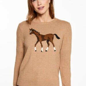 Talbots Crewneck Pullover - Whimsy Horse